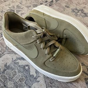 Platform Green Suede AF1